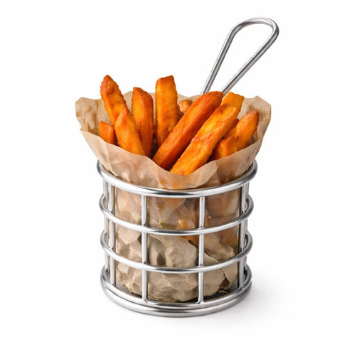 Mini panier friteuse métal rond - Ø 4,5 cm - H 5,1 cm - 6 unités
