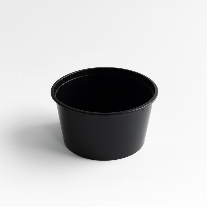 Saladier rond "Buckaty" en PP injecté noir - 1000 ml - Ø 14,5 cm - H 8,1 cm - 50 unités