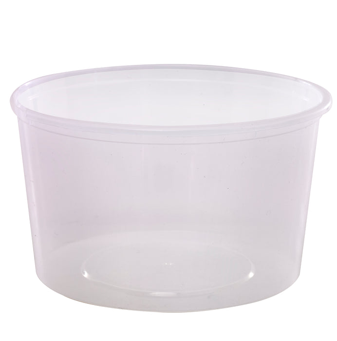 Saladier rond "Buckaty" en PP injecté transparent - 1000 ml - Ø 14,5 cm - H 8,1 cm - 50 unités