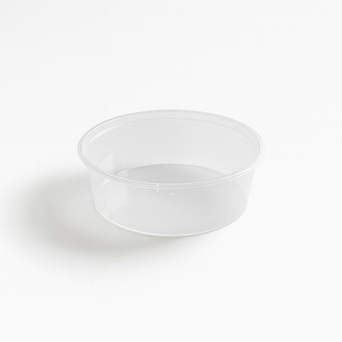 Saladier rond "Buckaty" en PP injecté transparent - 600 ml - Ø 14,5 cm - H 4,9 cm - 50 unités