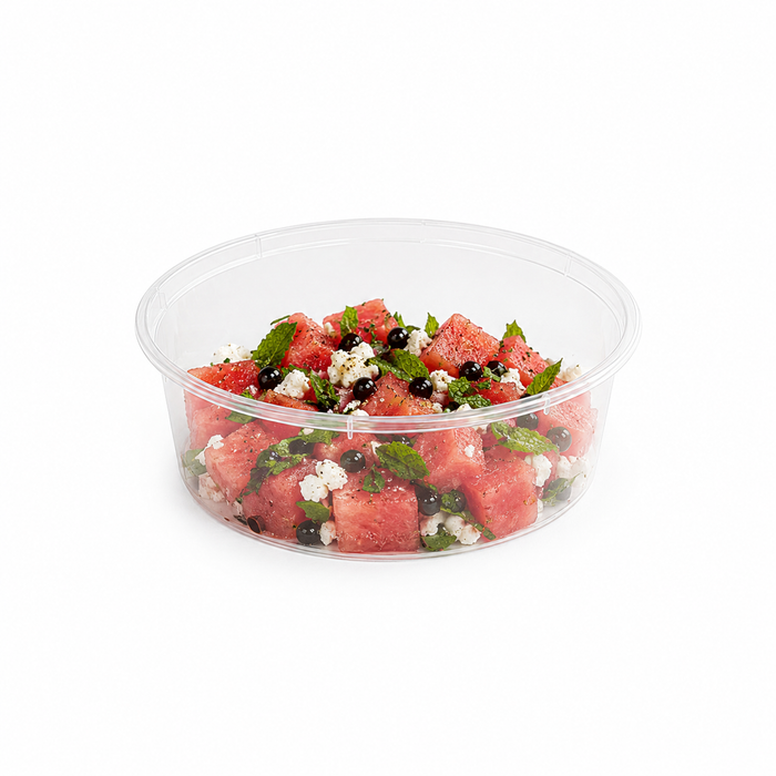 Saladier rond "Buckaty" en PP injecté transparent - 600 ml - Ø 14,5 cm - H 4,9 cm - 50 unités