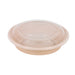 Bol Reemp beige en plastique PP avec couvercle transparent 700ml Ø 18,2 cm - 50 unités