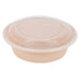 Bol reemp beige PP imprimé avec couvercle transparent - 980 ml - 18,2 cm x 18,2 cm x 6,7 cm. - 50 unités