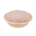 Bol Reemp beige en plastique PP avec couvercle transparent 470ml Ø 12 cm - 50 unités