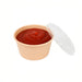 Bol Reemp PP beige avec couvercle transparent - 60 ml - 6,4 cm x 6,4 cm x 3 cm. - 100 unités