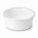 Pot à sauce rond blanc avec couvercle plat transparent - 120 ml - Ø 7,4 cm - H 4,5 cm