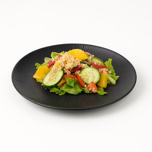 Assiette noire "Black Phoenix" réemployable H 2,8 cm - 12 unités