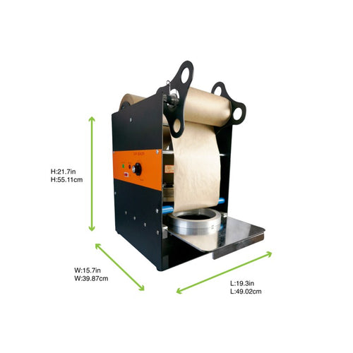 Scelleuse manuelle pour contenants - Ø 16,5 à 20,5 cm - 27,5 cm x 32,8 cm x 45,5 cm - 1 unité