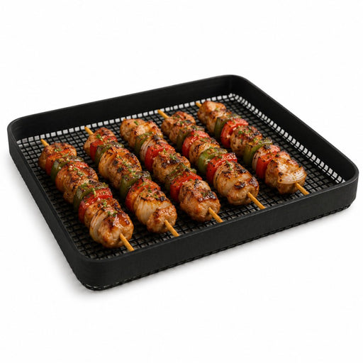 Tapis grillagé en silicone avec bordure pour BBQ 30,5 cm x 30,5 cm - 5 unités