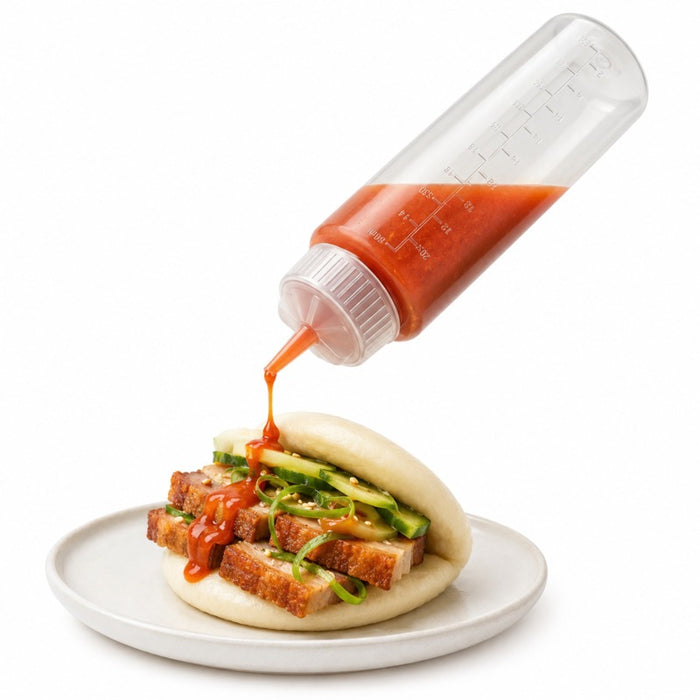Squeezer souple transparent 1 embout, plastique BPA free H 18,5 cm 230ml - 6 unités
