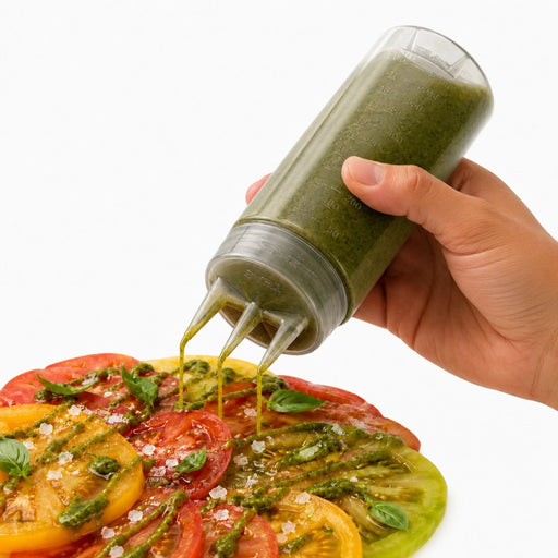 Squeezer souple transparent 3 embouts, plastique BPA free H 18,5 cm 230ml - 6 unités