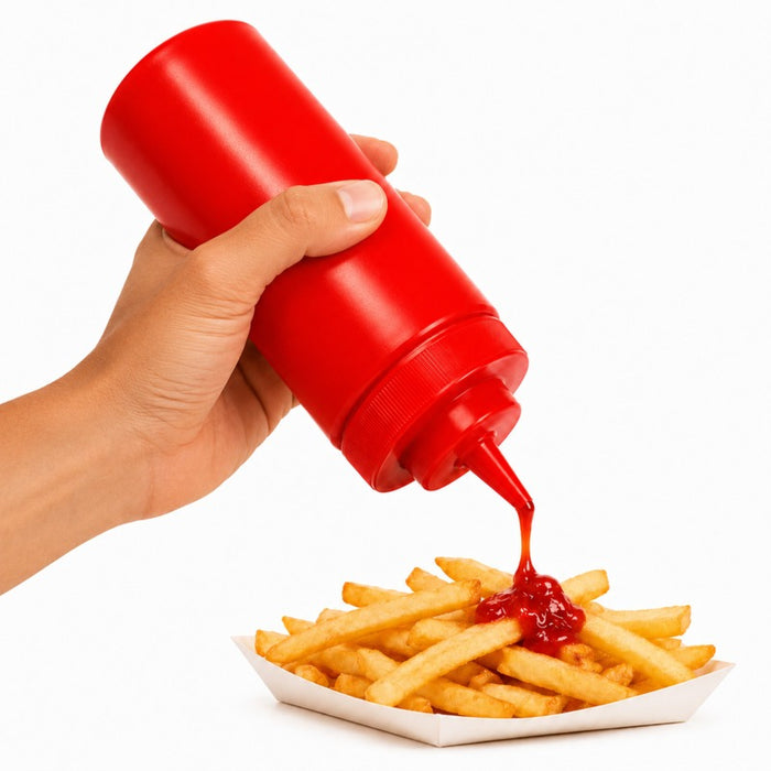 Squeezer souple rouge 1 embout, plastique BPA free H 26 cm 630ml - 6 unités