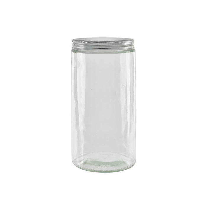 Pot en verre rond avec bouchon en aluminium -1000ml - 30 unités