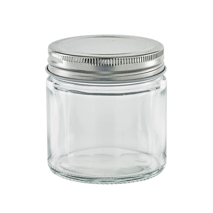Pot en verre rond avec couvercle en aluminium à visser  H75mm 180ml -20 Pcs