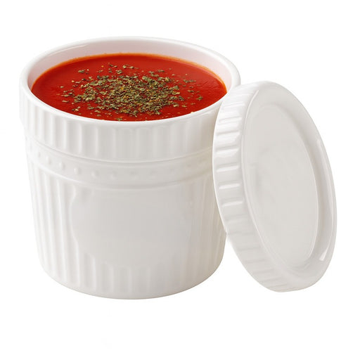 Combo bol CookShow verre opale + couv en plastique PP Ø 10,4 cm H 9,6 cm - 24 unités