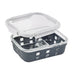 Boite rectangle en verre a/v compartiment+couv transp+protection silicone 19,8 cm x 14,8 cm H 6 cm - 12 unités