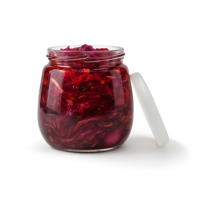 Bocal en verre sphérique avec bouchon en pp -300ml - 60 unités