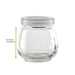 Bocal en verre sphérique avec bouchon en PP - 300 ml - Ø 6,8 cm - H 8,7 cm - dimensions