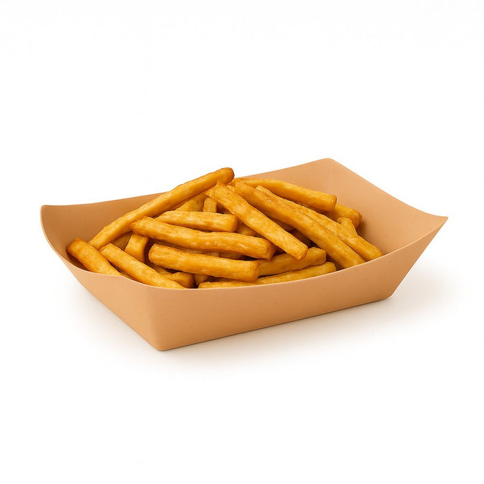 Barquette Bateau kraft réutilisable 21,8 cm x 15,5 cm H 4 cm - 10 unités