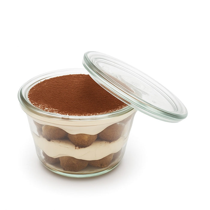 Bocal en verre Weck avec couvercle en verre 370 ml - Ø 10 cm - H 7,4 cm - 6 unités