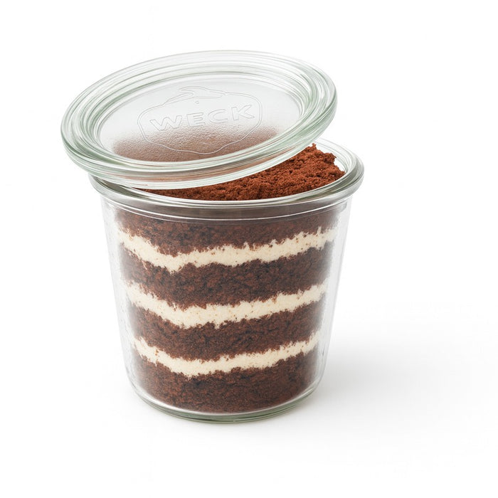 Bocal en verre Weck avec couvercle en verre 580 ml - Ø 10 cm - H 11 cm - 6 unités