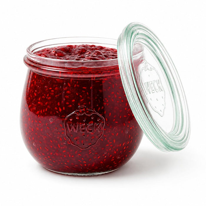 Bocal Bokocook en verre Weck avec couvercle en verre 330ml Ø 8 cm - 6 unités