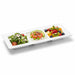Assiette pulpe rectangulaire 3 compartiments 26 cm x 11 cm - 4 unités