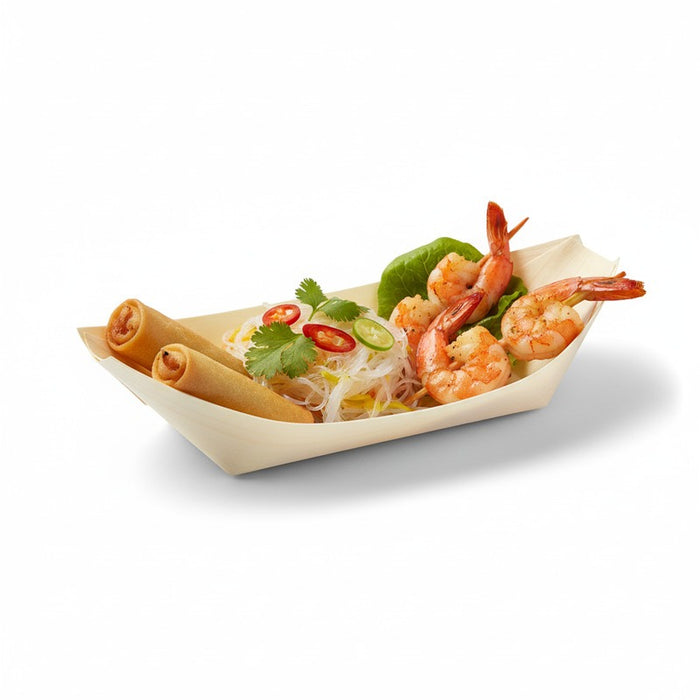 Barquette bateau bois 22 cm x 12 cm x 4,5 cm - 12 unités