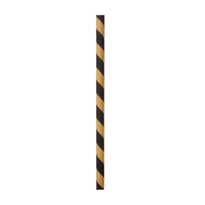 Chalumeau papier kraft/noir par 25 unités l: 0,6 cm H: 21 cm