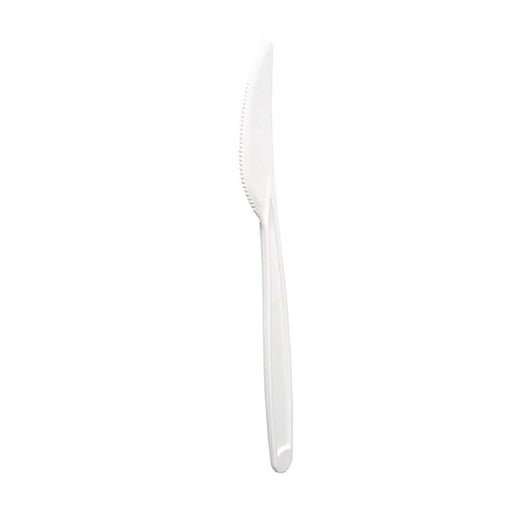 Couteau 18 cm PLA blanc - 24 unités