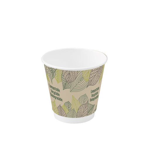 Gobelet carton double paroi PLA - 120 ml - Ø 6,2 cm - H 6 cm - 6 unités