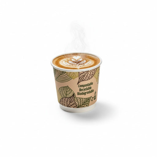 Gobelet carton double paroi PLA - 230 ml - Ø 8 cm - H 9,3 cm - 6 unités