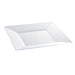 Assiette réutilisable plastique PS carrée transparente 24 x 24 x 4 cm x 10 unités