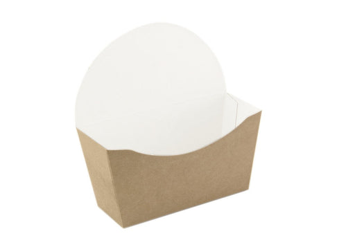 Emballage carton kraft pour bagel intÃ©rieur blanc 12 x 4 x 12 cm - 50 unitÃ©s