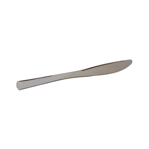 Couteau plastique PS argentÃ© 19,9 cm - 50 unitÃ©s