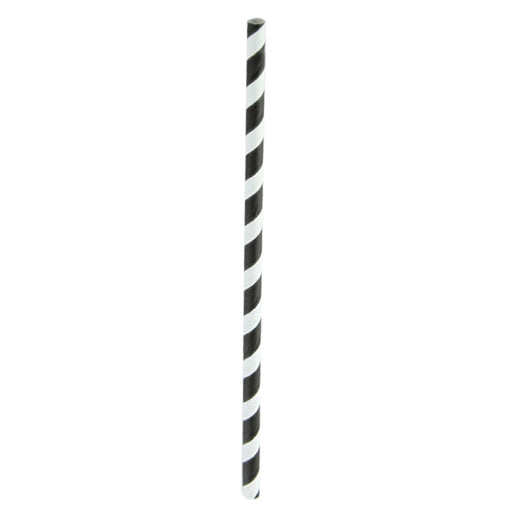 Chalumeau Papier Noir/Blanc Par 25 unités L: 0,6 cm H: 21 cm