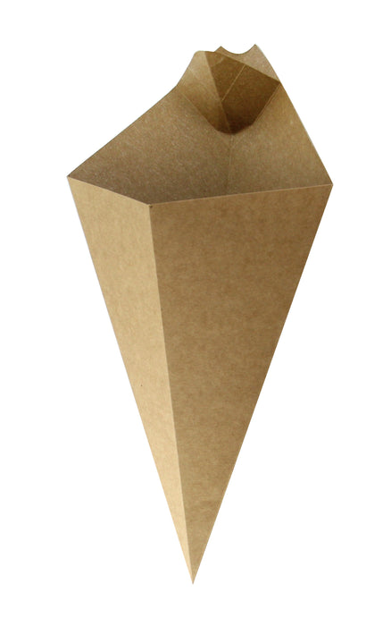 Cônes carton kraft avec compartiment à sauce