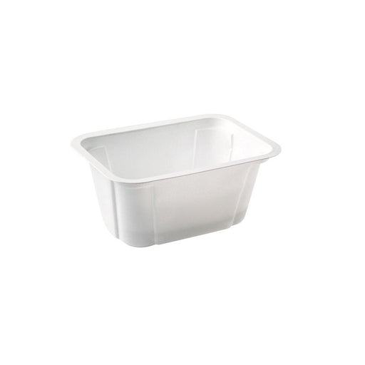 Barquette scellable rectangle, en plastique blanc 40x50mm