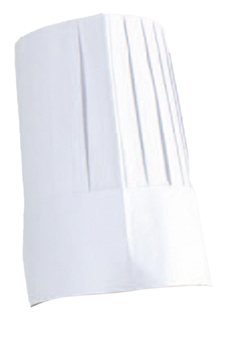Toque papier blanche plissée - H 30 cm - 10 unités