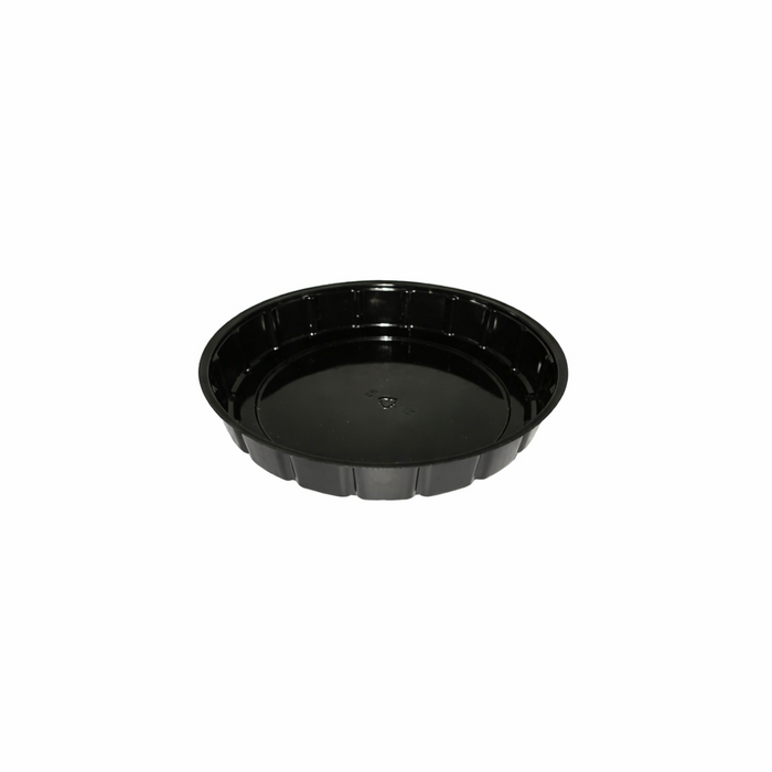 Saladier rond plat en OPS noir sans couvercle - 600 ml - Ø 21 cm - H 3 cm - 125 unités